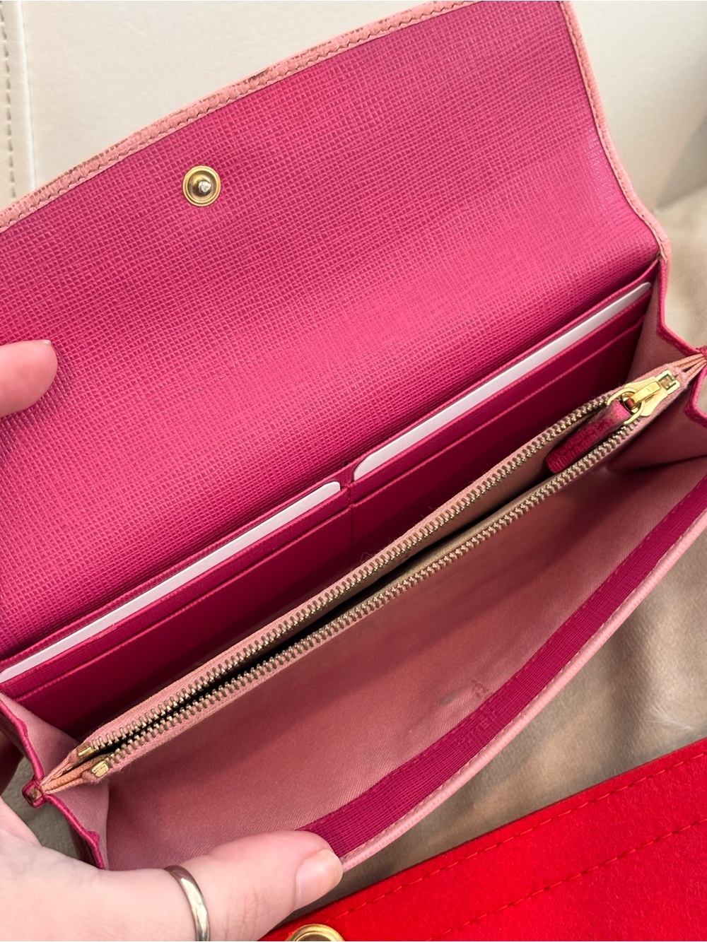 FENDI Pink Leather "Crayons" Pochette / Clutch Wallet W/ COA - Picture 10 of 15